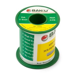 Припій BAKU BK 10006, Sn 97% , Ag 0,3%, Cu 0,7%, флюс 2%, 0,6 мм, 50 г