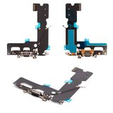 Шлейф для iPhone 7 Plus, конектора навушників, конектора зарядки, чорний, з компонентами
