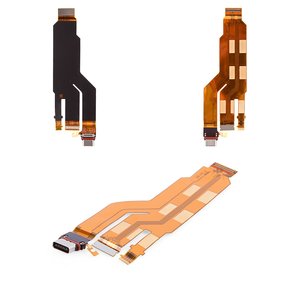Шлейф для Sony F8332 Xperia XZ, G8231 Xperia XZs, G8232 Xperia XZs Dual, конектора зарядки, з компонентами