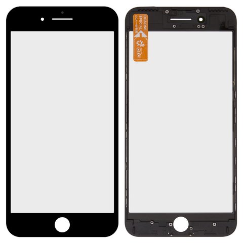 Скло корпуса для iPhone 7 Plus, з рамкою, з ОСА плівкою, чорне