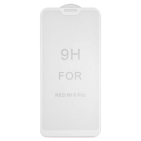 Захисне скло All Spares для Xiaomi Mi A2 Lite, Redmi 6 Pro, 5D Full Glue, білий, шар клею нанесений по всій поверхні, M1805D1SG