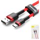 USB кабель Baseus Cafule, USB тип-C, USB тип-A, 100 см, 3 A, червоний, #CATKLF-B09