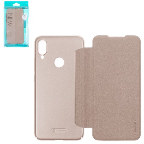 Чехол Nillkin Sparkle laser case для Xiaomi Redmi Note 7, Redmi Note 7 Pro, золотистый, книжка, пластик, PU кожа, M1901F7G, M1901F7H, M1901F7I, M1901F7S, #6902048172739