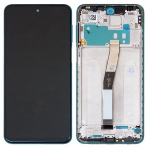 Дисплей для Xiaomi Redmi Note 9 Pro, Redmi Note 9S, зеленый, с рамкой, Оригинал переклеено стекло , M2003J6B2G, M2003J6A1G