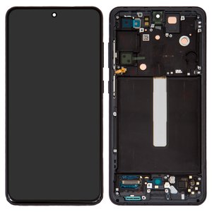 Дисплей для Samsung G990B Galaxy S21 FE 5G, черный, с рамкой, Original PRC 