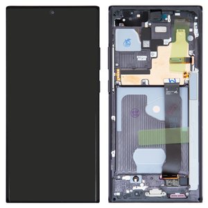 Дисплей для Samsung N985F Galaxy Note 20 Ultra, N986B Galaxy Note 20 Ultra 5G, чорний, з рамкою, Original, сервісне опаковання, #GH82 23511A GH82 23622A