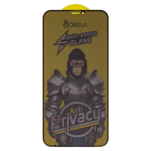 Захисне скло для Apple iPhone 11, iPhone XR, сумісне з чохлом, Full Glue, Anti Static, Anti Peeping, чорний, шар клею нанесений по всій поверхні, gorilla
