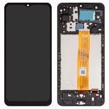 Дисплей для Samsung M127 Galaxy M12, черный, с рамкой, High Copy