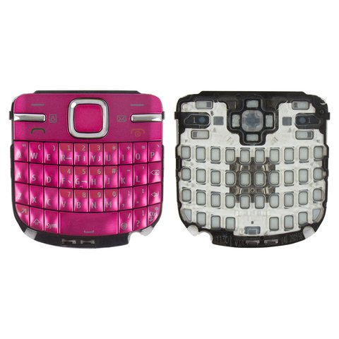 Клавиатура для Nokia C3 00, розовая, английская