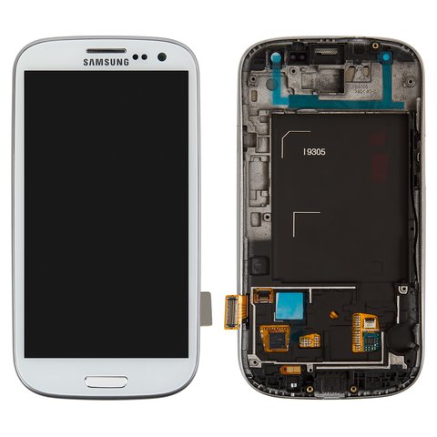 LCD compatible with Samsung I9305 Galaxy S3, white, original change glass 
