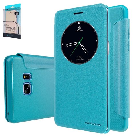 Чехол Nillkin Sparkle laser case для Samsung N930F Galaxy Note 7, мятный, книжка, пластик, PU кожа, #6902048150447
