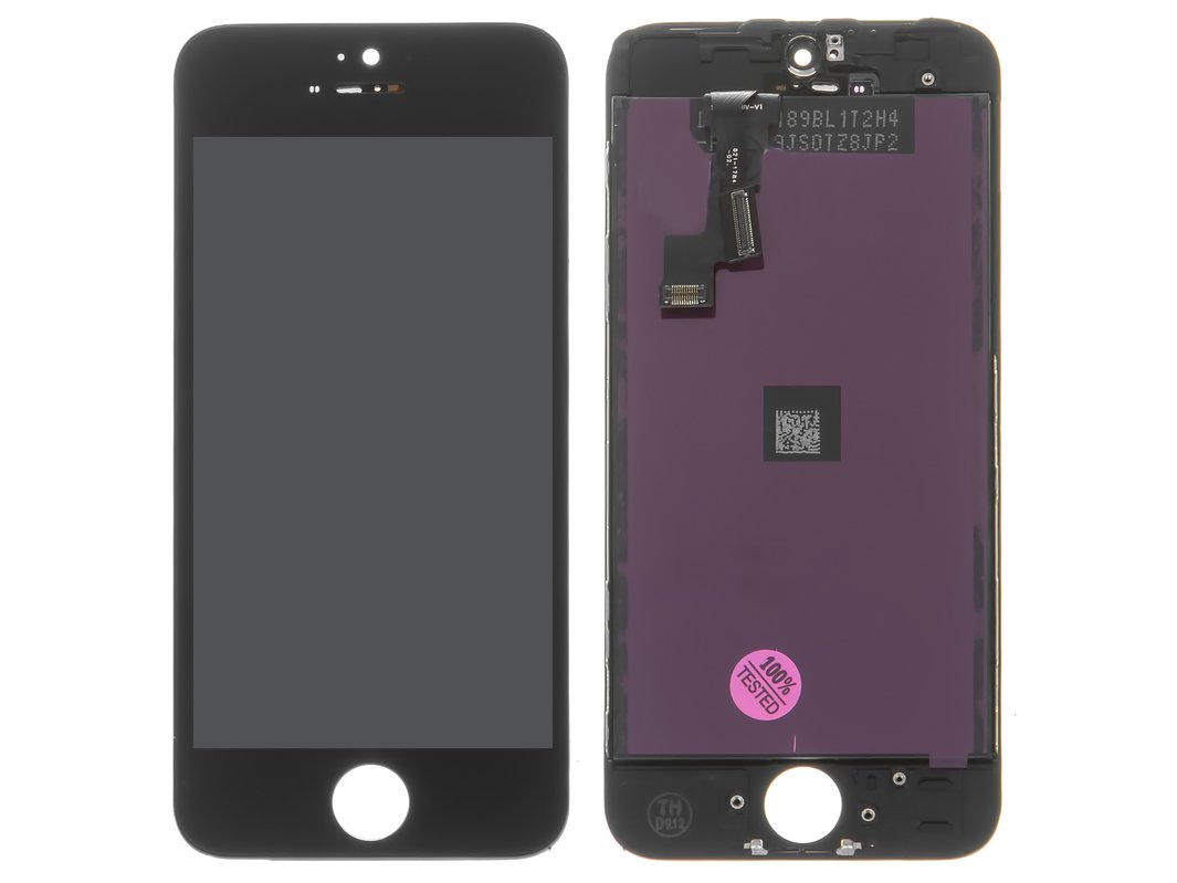LCD compatible with Apple iPhone 5S, iPhone SE, (black, with