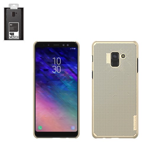 Funda Nillkin Air Case puede usarse con Samsung A730F Galaxy A8+ 2018 , dorado, perforado, plástico, #6902048153967