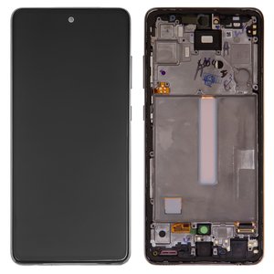 Pantalla LCD puede usarse con Samsung A525 Galaxy A52, A526 Galaxy A52 5G, negro, con marco, Original PRC 