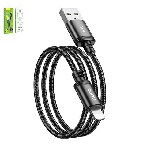 USB Cable Hoco X89, USB type A, Lightning, 100 cm, 2.4 A, black  #6931474784322
