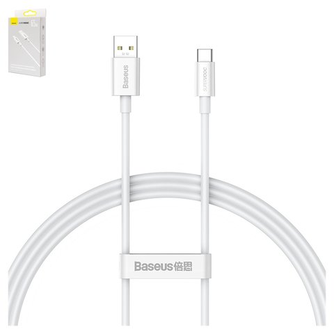 USB Cable Baseus Superior Series SUPERVOOC , USB type A, USB type C, 100 cm, 65 W, white  #CAYS000902