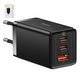 Mains Charger Baseus GaN5 Pro, (65 W, Quick Charge, black, with cable USB type C to USB type C, 3 outputs) #CCGP120201