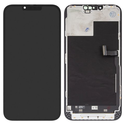 LCD compatible with iPhone 13 Pro Max, black, with frame, change glass 
