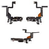 Cable flex puede usarse con iPhone 14 Pro, del conector de carga, negro, con micrófono, con componentes, HC