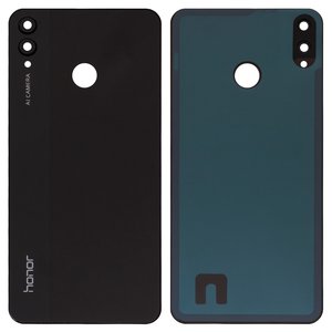 Panel trasero de carcasa puede usarse con Huawei Honor 8X, negra, con vidrio de cámara