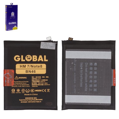 Battery Mechanic BN46 compatible with Xiaomi Redmi 7, Redmi Note 8, Redmi Note 8T, Li Polymer, 3.85 V, 3900 mAh 