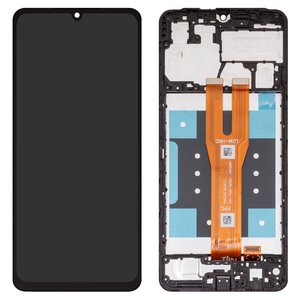 Pantalla LCD puede usarse con Samsung A065 Galaxy A06, negro, con marco, High Copy