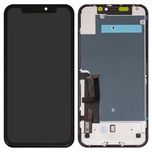 Pantalla LCD puede usarse con iPhone 11, negro, con marco, AAA, TFT , ZY, LTPS HD+