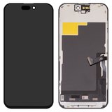 LCD compatible with iPhone 15 Pro, (black, with frame, AAA, (TFT), ZY, LTPS FHD)