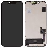 Pantalla LCD puede usarse con iPhone 14, negro, con marco, HC, sin microchip, (OLED), GX OEM hard