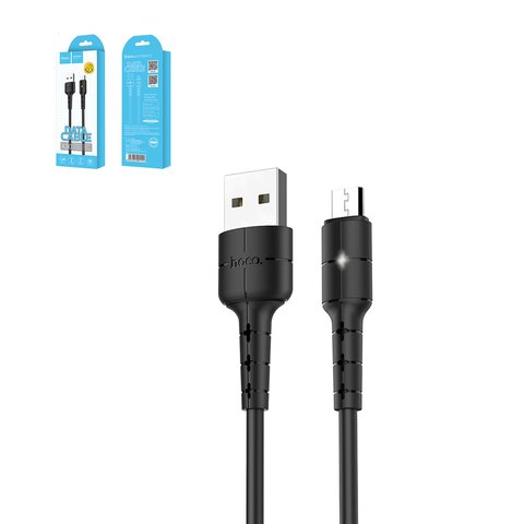 USB дата кабель Hoco X30, USB тип A, micro USB тип B, 120 см, 2 А, чорний