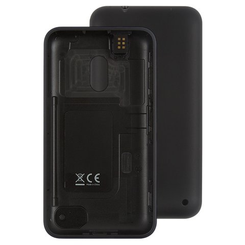 Housing Back Cover compatible with Nokia 620 Lumia, black, with side button 