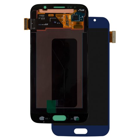 LCD compatible with Samsung G920 Galaxy S6, dark blue, without frame, original change glass 