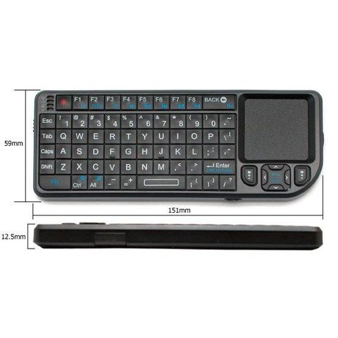 Wireless Ultra Mini Keyboard with Touchpad Black 