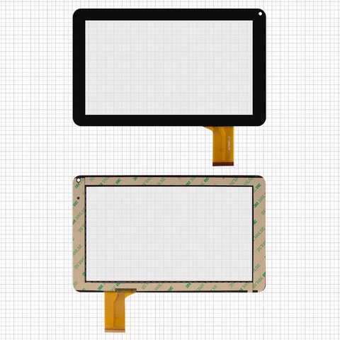 Touchscreen compatible with China Tablet PC 9"; Allwinner A13 Q9; Impression ImPAD 9213; Uni Pad DR UDP05A, black, 233 mm, 50 pin, 141 mm, capacitive, 9"  #QLT9001 J MF 289 090F MF 289 090F 3 MF 587 090F FPCDH 0901A1 FPC03 2 YDT1143 A2 C141232E1 DRFPC188T V1.0 HS1245 0926A1 HN