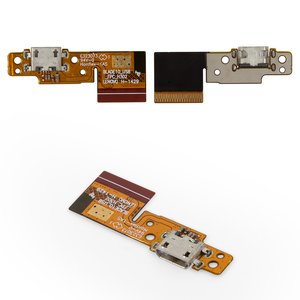 Шлейф для Lenovo B8000 Yoga Tablet 10, коннектора зарядки, с компонентами