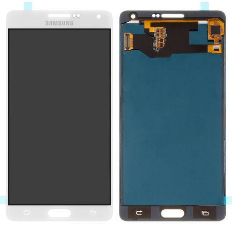LCD compatible with Samsung A700 Galaxy A7, white, without adjustment of light, without frame, Copy, TFT  