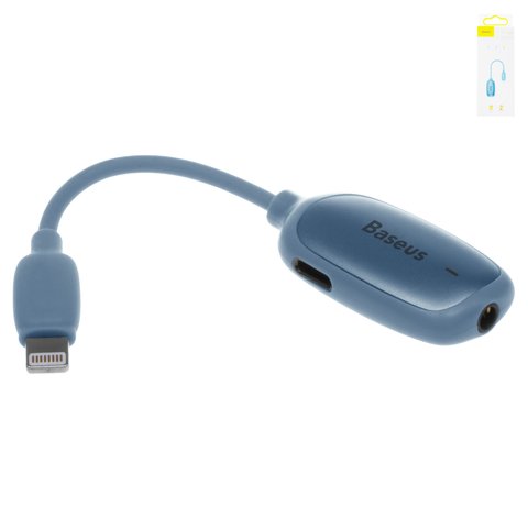 Adapter Baseus L51, Lightning to Dual Lightning + 3.5 3 in1, doesn't support microphone , TRS 3.5 mm, Lightning, dark blue, 2 A  #CALL51 03