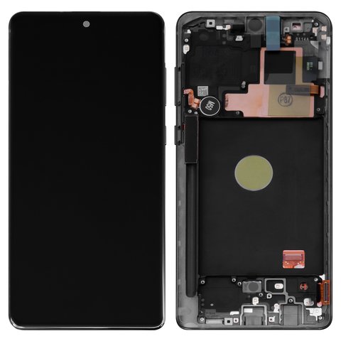 LCD compatible with Samsung N770 Galaxy Note 10 Lite, silver, with frame, Original PRC