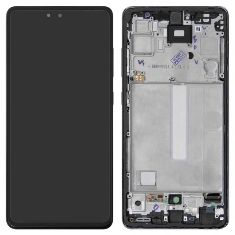 LCD compatible with Samsung A525 Galaxy A52, A526 Galaxy A52 5G, black, with frame, original change glass 