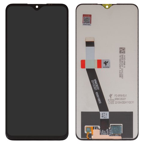 LCD compatible with Xiaomi Poco M2, Redmi 9, black, without frame, FLYCDI, M2004J19G, M2004J19C 