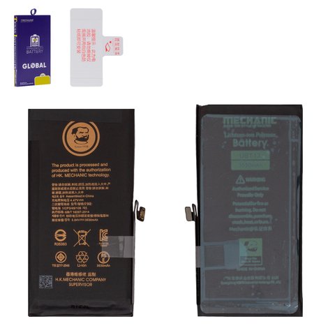 Battery Mechanic compatible with Apple iPhone 13, Li Polymer, 3.84 V, 3530 mAh, High Capacity, original IC