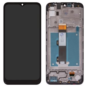 LCD compatible with Motorola Moto E20 XT2155, black, with frame, High Copy 