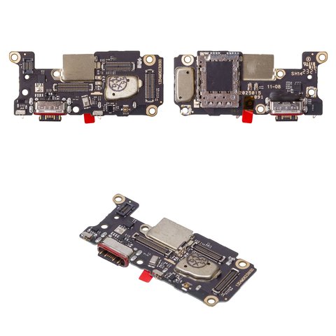 Flat Cable compatible with Xiaomi Poco F5 Pro, charge connector, with microphone, with components, High Copy, charging board 