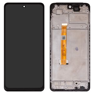 LCD compatible with Oppo A40, black, with frame, High Copy 