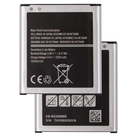 Batería EB BG388BBE puede usarse con Samsung G388F Galaxy Xcover 3, Li ion, 3.85 V, 2200 mAh, Original PRC