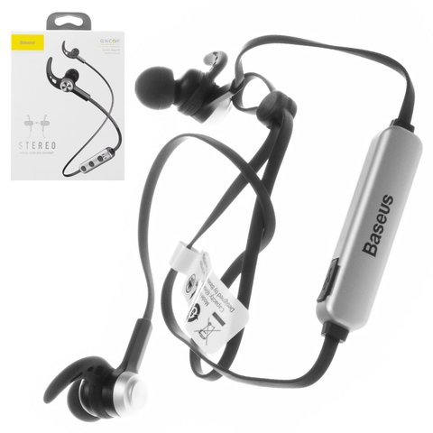 Auricular Baseus B11, inalámbrica, de vacío, cable plano, plateada, negra, con cable micro USB Tipo B, #NGB11 01