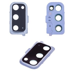 Vidrio de cámara puede usarse con Samsung G980 Galaxy S20, azul, con marcos, cloud blue