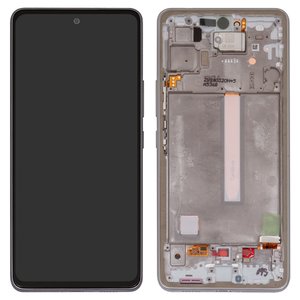 Pantalla LCD puede usarse con Samsung A536 Galaxy A53 5G, blanco, con marco, Original PRC 