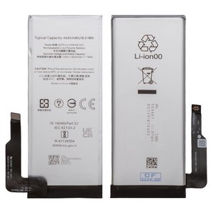 Batería G27FU puede usarse con Google Pixel 5a 5G, Li Polymer, 3.87 V, 4680 mAh, Original PRC 