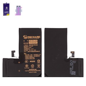 Batería Mechanic puede usarse con Apple iPhone 15 Pro, Li Polymer, 3.85 V, 3430 mAh, mayor capacidad, sin mensaje de error, diagnosable battery